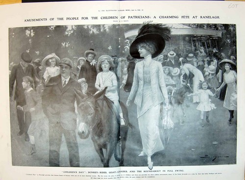 Old 1910 children - 1910, donkey
