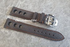 Genuine OEM Chopard Mille Miglia 21mm Grey/Orange Leather Rallye Strap & Clasp  
