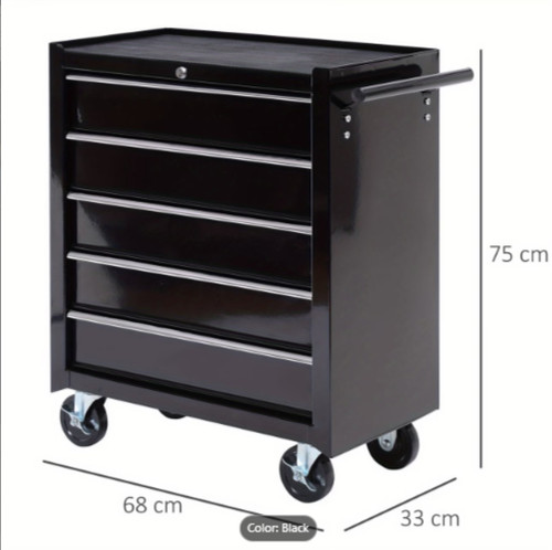 Drawer black metal tool - 5-drawer,