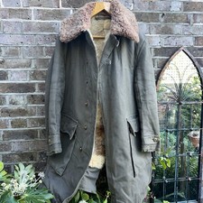 Swedish Army Pilot Sheepskin Canvas winter coat L-XL (1) WWII 1944 M1909 