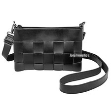 Woven Style Handbag Shoulder Bag Cross Body Stylish Evening Bag Black Or Grey