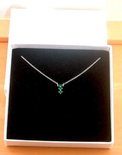 Sterling silver emerald lab - silver,