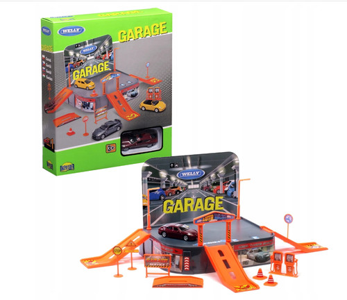 Welly garage gas station - garage, car