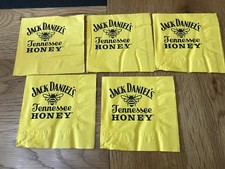  5 VERY RARE YELLOW   JACK DANIEL'S HONEY   PAPER TABLE KNAPKINS 