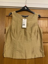 Gold pure Silk Tank Vest