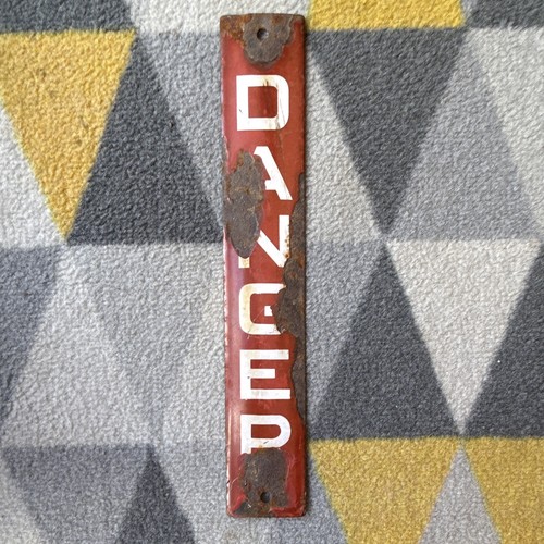 Vintage enamel danger vertical - vintage,
