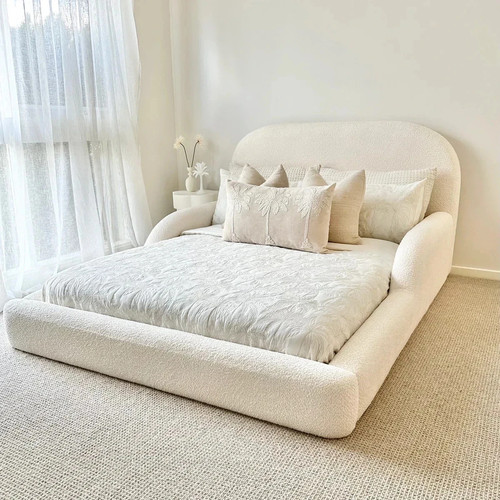 Boucle upholstered kids bed - ,