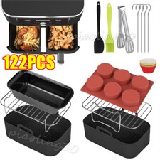 122PCS Rectangle Air Fryer Rack Silicone Pot Tray Accessories .For Ninja SL400UK