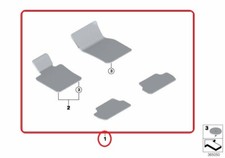 SET OF FOUR MINI CLUBMAN F54 ANTHRACITE BLACK CARPET FLOOR MATS 7413034