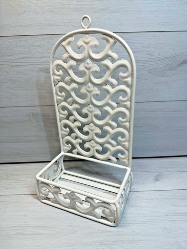 Vintage white wrought iron - white,