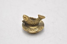 Vintage Brass Fish Figurine – Small 2cm Solid Brass Ornament – Collectible