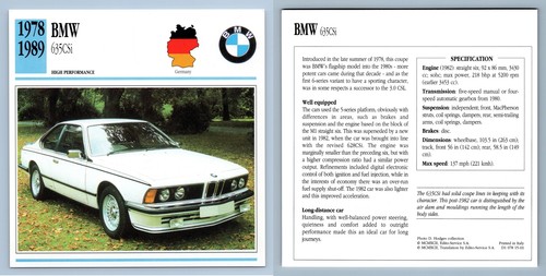 Bmw 635csi 1978 89 - -, high