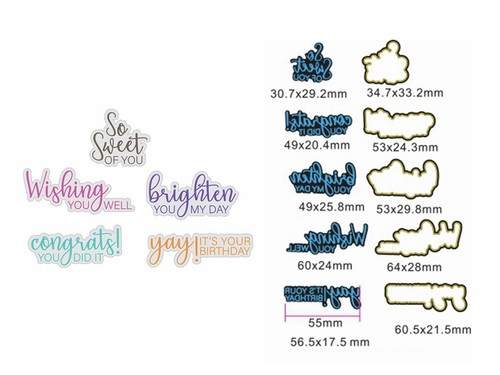 5pcs words hot foil - foil, plate