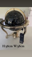 semi precious stone globe, large Globe On Brass Stand, Great Condition