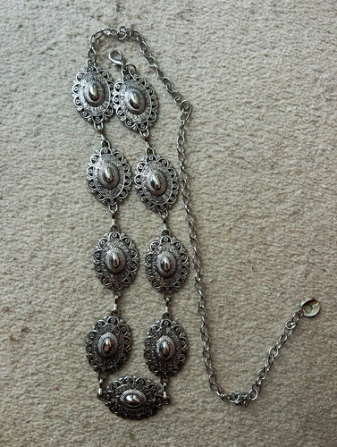 Silver tone western concho - western,