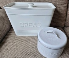 Enamel Bread Bin & Biscuit Tin