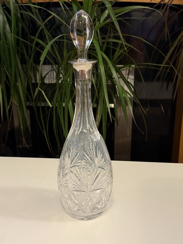 Crystal decanter with - , sterling