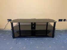Corner Glass TV Stand Black