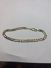 9ct Gold Figaro Bracelet 8.26g 23cm Long