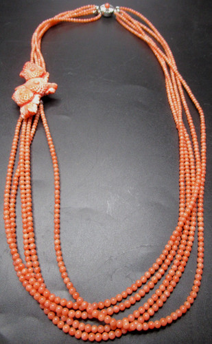 Stunning genuine coral beaded - coral,