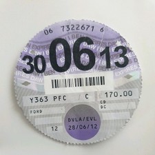 **Old Tax Disc 30-06-2013 Ford