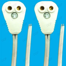 6x T5 Fluorescent & LED Tube Lamp Holder Socket Fittings, 58cm Cables (G5 Base)