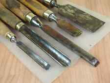 5 Marples Wood Chisels Set Including Turning Gouge Tools Boxwood Handles Vintage