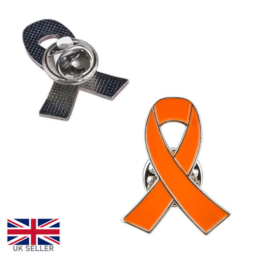 Orange ribbon pin brooch metal - pin,