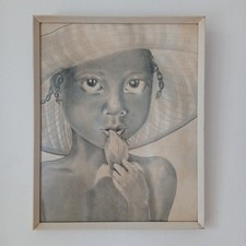 Vintage Framed Pencil Drawing