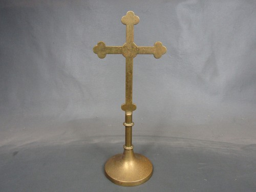 Antique brass cross standing