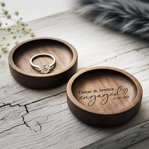 Personalised wooden ring dish - personalised,