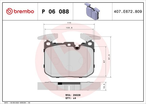 088x brake pad set - set, front