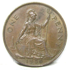 1950 One Penny Coin George VI
