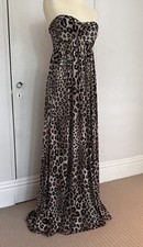 Ingenue Strapless Leopard Print Maxi Dress Size UK 10 Hardly Worn IMMACULATE