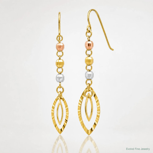14k tri color diamond cut - tri-color, diamond-cut