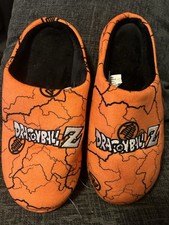 Bn Mens / Boys Dragon Ball Z Slippers Mule Orange Embroidered Adult Size 8-9