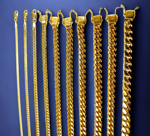10k yellow gold solid miami - yellow,
