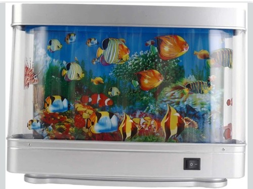 Fake fish tank with - fish, moving