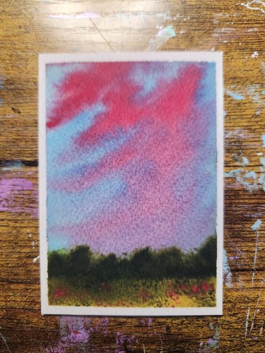 Aceo original watercolor - original,