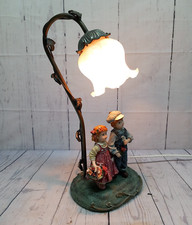 Vintage Lamp Widdop Bingham Boy & Girls With Flowers Detailed Night Light
