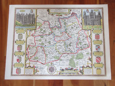 MAP OF SURREY  BY JOHN SPEED 1611  48 x 36cm 1970'S REPRODUCTION