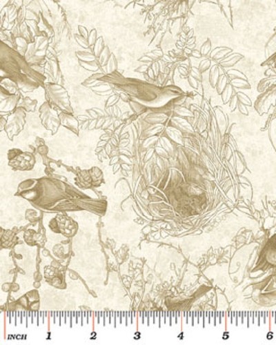 Fat quarter birds feather - fat,