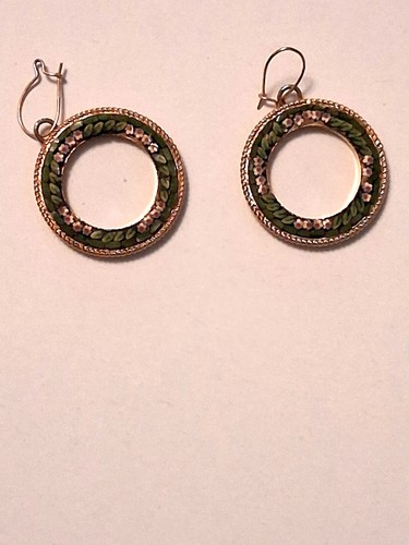 Vintage micro mosaic hoop - vintage,
