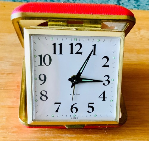 Vintage folding travel alarm - vintage,