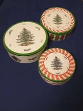 Spode Christmas Tree tins. Set