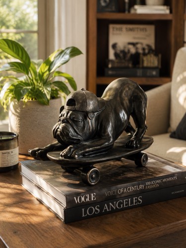 English bulldog statue - bulldog, on