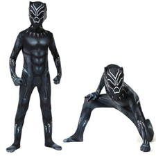 Cosplay Kids Boys Black Panther Youth Costume Superhero Party Fancy Dress Outfit