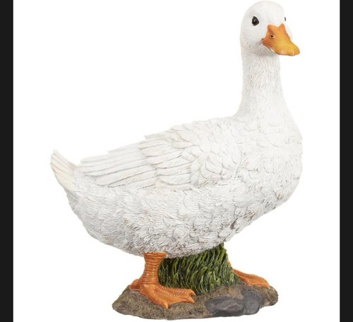 White resin duck garden - white,
