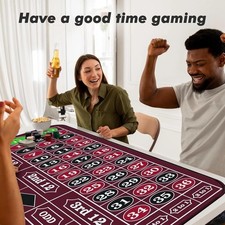 Casino Roulette Mat 70" X 35" Rubber Roulette Table Mat Roulette Felt Mat with S