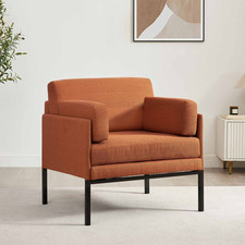 Dusk Ada Burnt Orange Linen Accent Chair RRP £151